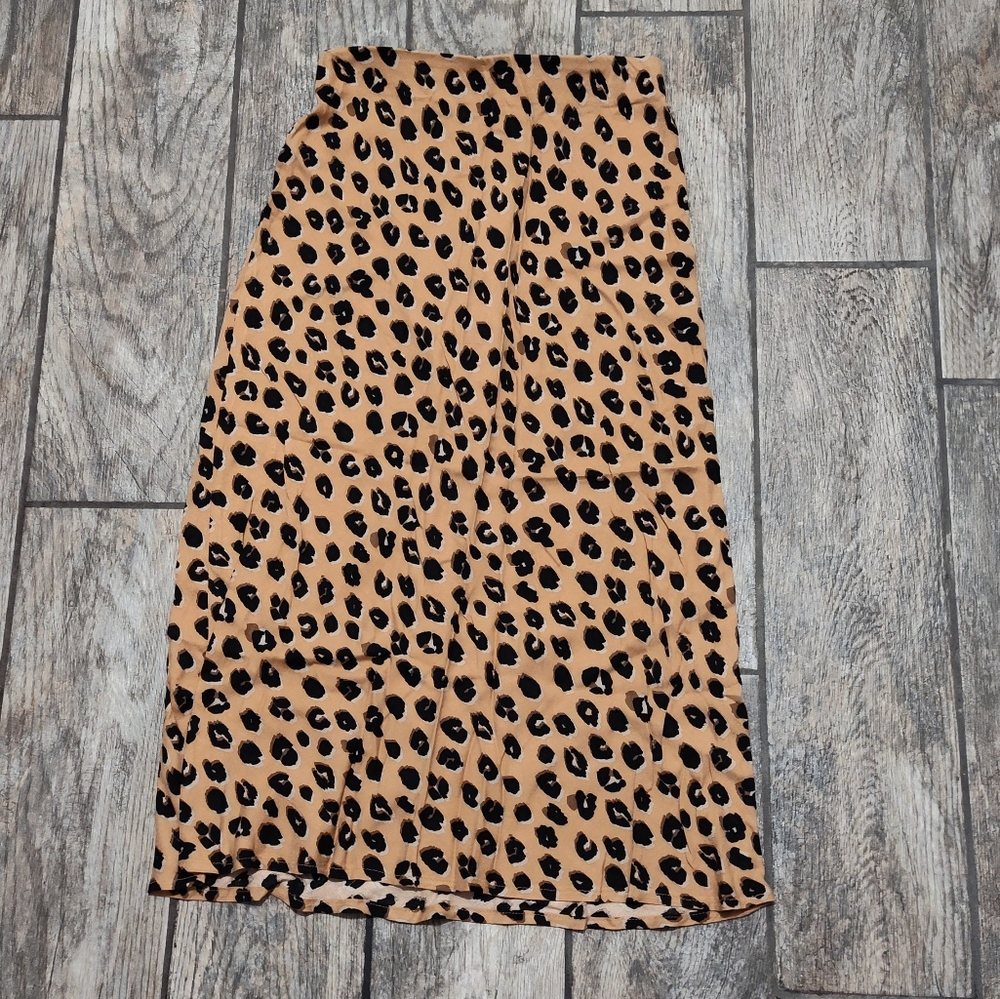Target a New Day Cheetah Leopard Animal Print Midi Skirt - Picture 8 of 8